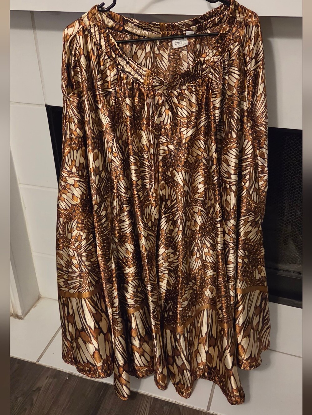 Cato Brown and Cream Patterned Maxi Skirt